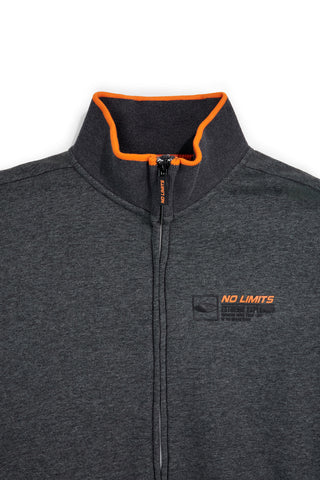 Graues Sweatshirt mit Reißverschluss und Stehkragen aus Baumwollmischgewebe von No limits, Art.-Nr. MASW003W24
