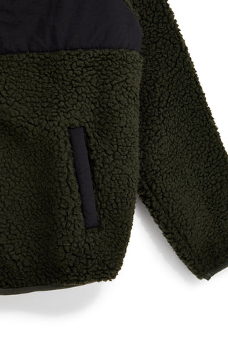 Giacca verde in pile teddy con zip e taschino a contrasto No limits MAPF004W24