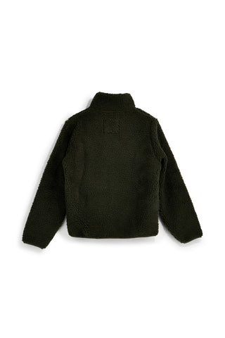 Giacca verde in pile teddy con zip e taschino a contrasto No limits MAPF004W24