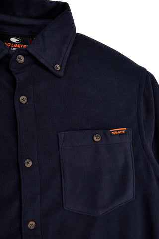 Camicia blu in caldo pile con taschino No limits MAPF013W24SOL