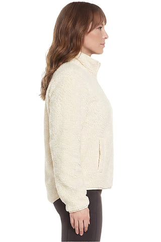 Giacca in pile beige con zip Skechers JA218