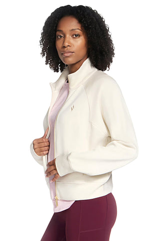 Giacca sportiva bianca con zip Skechers JA278