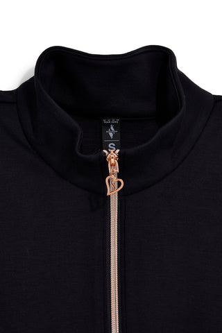 Schwarzes Sweatshirt mit Reißverschluss und Stehkragen von Skechers JA502