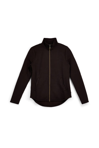 Braunes Sweatshirt mit Reißverschluss „Soft-knit Ottoman“ von Skechers, Modell JA78