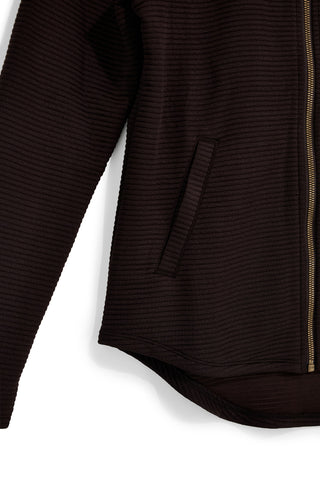 Braunes Sweatshirt mit Reißverschluss „Soft-knit Ottoman“ von Skechers, Modell JA78
