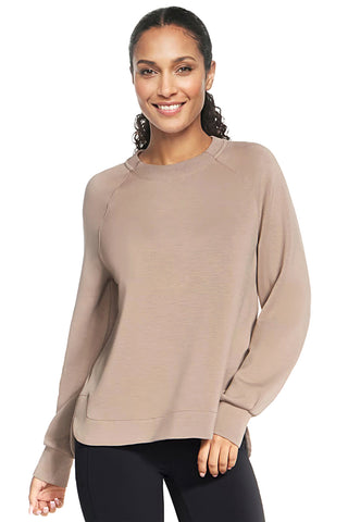 Skechers LT152 Cozy Fit Rundhals-Sweatshirt in Taubengrau