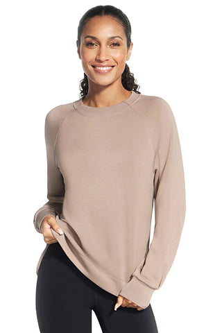 Skechers LT152 Cozy Fit Rundhals-Sweatshirt in Taubengrau