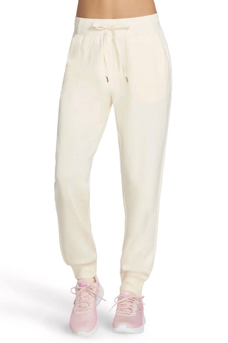 Weiche, cremefarbene Jogginghose mit Kordelzug von Skechers Cozy Luxe Jogger PT149