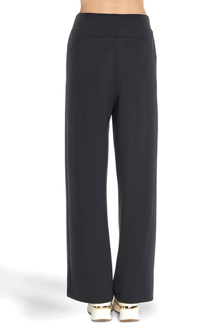 Weiche schwarze Hose mit weitem Bein und elastischem Bund: Skechers Cozy Luxe Relaxed Pant PT301