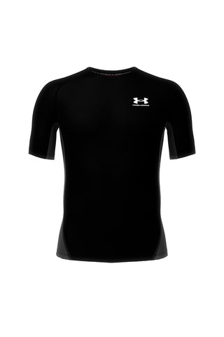 T-shirt nera a compressione in tessuto traspirante Under armour HeatGear Comp SS