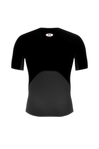 T-shirt nera a compressione in tessuto traspirante Under armour HeatGear Comp SS