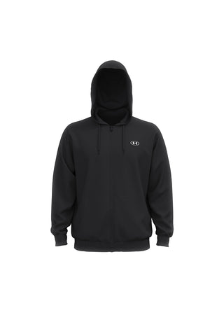 Felpa nera con cappuccio e zip in pile Under armour Rival Fleece