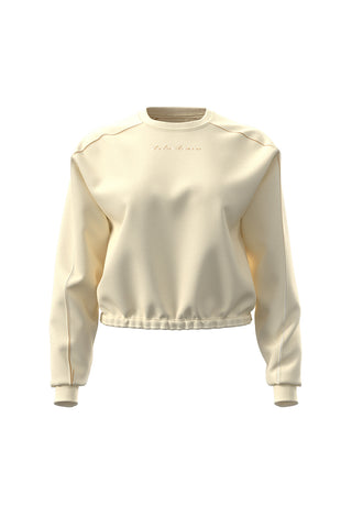 Cremefarbenes, gelbes Sweatshirt mit Rundhalsausschnitt aus Fleece und glänzenden Details: Under Armour Rival Fleece Shimmer