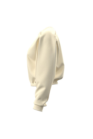 Cremefarbenes, gelbes Sweatshirt mit Rundhalsausschnitt aus Fleece und glänzenden Details: Under Armour Rival Fleece Shimmer