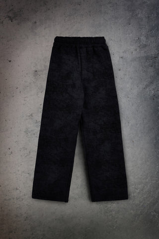 Pantaloni della tuta neri felpati con stampa croce Saint SP272008