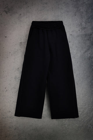 Pantaloni Neri con Gamba Ampia e Zip Laterali Boardman Whatever