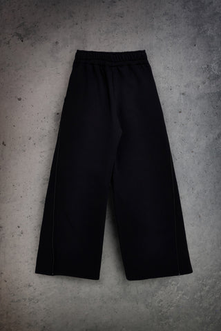 Pantaloni Neri con Gamba Ampia e Zip Laterali Boardman Whatever