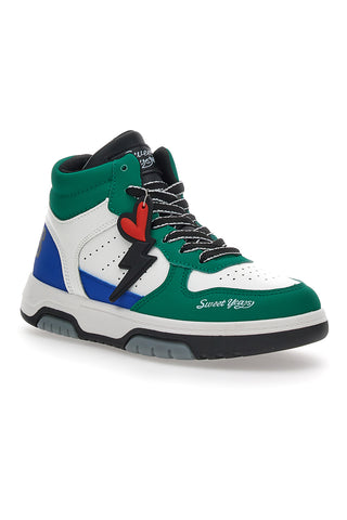 Sneakers Alte Bianche e Verdi Sweet Years 8580