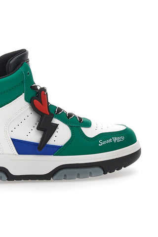Sneakers Alte Bianche e Verdi Sweet Years 8580