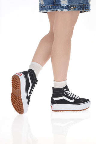 Sneakers mit Flatform Vans Hi Tapere Schwarz und Weiß