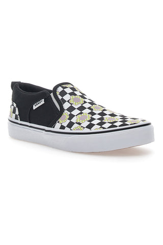 Vans Asher Slip-on-Sneaker in Schwarz und Weiß