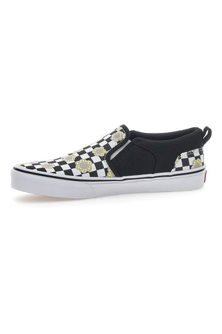 Vans Asher Slip-on-Sneaker in Schwarz und Weiß