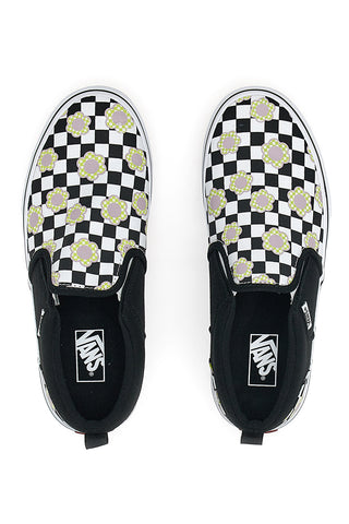 Vans Asher Slip-on-Sneaker in Schwarz und Weiß