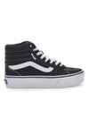 Mittelhohe Vans Filmore Hi Plateau-Sneaker in Schwarz und Weiß