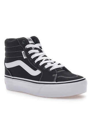 Mittelhohe Vans Filmore Hi Plateau-Sneaker in Schwarz und Weiß