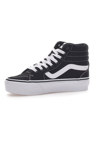 Mittelhohe Vans Filmore Hi Plateau-Sneaker in Schwarz und Weiß