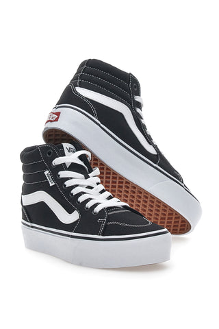 Mittelhohe Vans Filmore Hi Plateau-Sneaker in Schwarz und Weiß