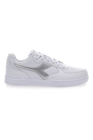 Weiße Sneakers mit silbernem Fries Diadora Raptor Low Moon WN