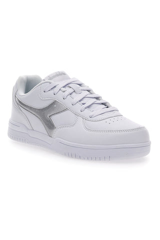 Weiße Sneakers mit silbernem Fries Diadora Raptor Low Moon WN