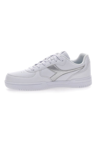 Weiße Sneakers mit silbernem Fries Diadora Raptor Low Moon WN
