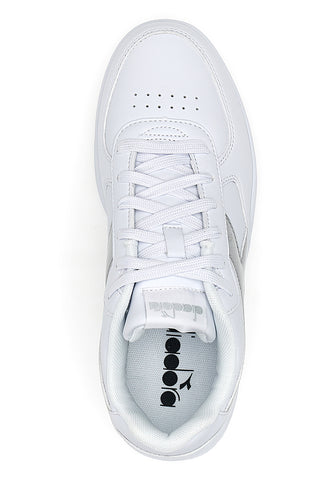 Weiße Sneakers mit silbernem Fries Diadora Raptor Low Moon WN