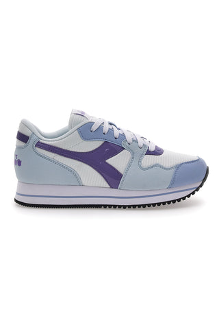 Weiße und blaue Sneakers für Damen mit Diadora Skyler-Plattform