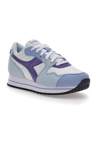 Weiße und blaue Sneakers für Damen mit Diadora Skyler-Plattform