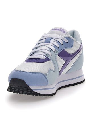 Weiße und blaue Sneakers für Damen mit Diadora Skyler-Plattform