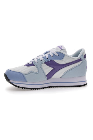 Weiße und blaue Sneakers für Damen mit Diadora Skyler-Plattform