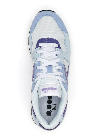 Weiße und blaue Sneakers für Damen mit Diadora Skyler-Plattform