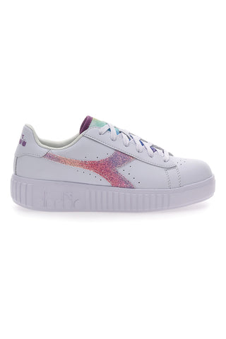 Sneakers Bianche Con Fregio Arcobaleno Diadora Game Step Glow Gs