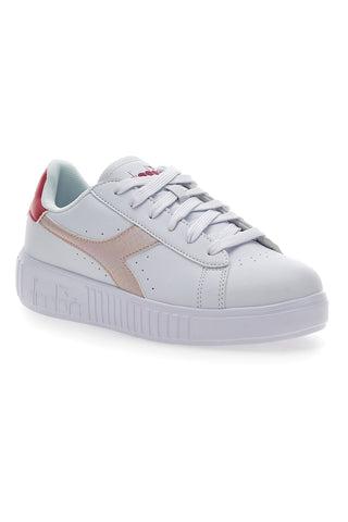 Diadora Game Step GS glasierte weiße Schnürsneaker