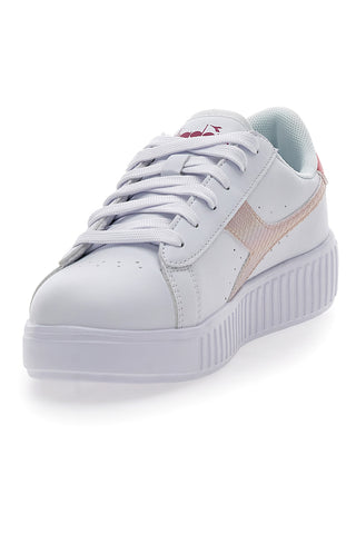 Diadora Game Step GS glasierte weiße Schnürsneaker