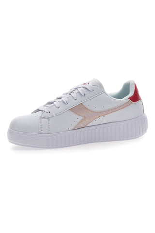 Diadora Game Step GS glasierte weiße Schnürsneaker