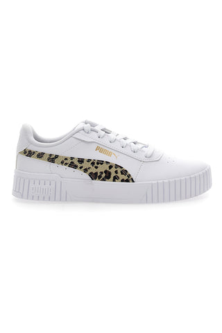 Weiße Leoparden-Sneaker Puma Carina 2.0 Animal Update