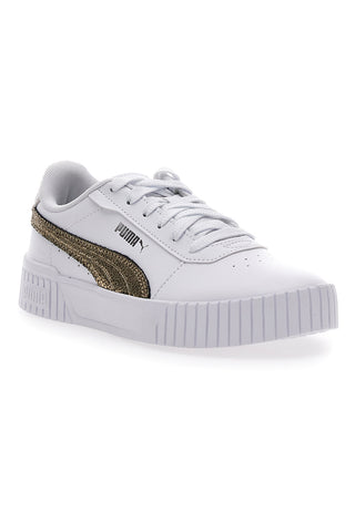 Sneakers Bianche Casula con Lacci Puma Carina 2.0 Mettalic Shine