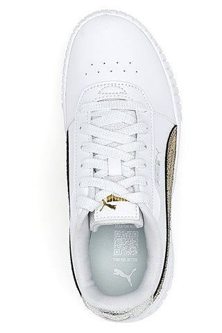 Sneakers Bianche Casula con Lacci Puma Carina 2.0 Mettalic Shine