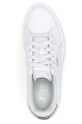 Weiße Turnschuhe mit Puma Karmen Metallic Shine-Plattform