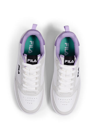 Weiße Sneakers und lila Sohle Fila Raga Wmn