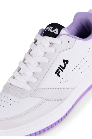 Weiße Sneakers und lila Sohle Fila Raga Wmn